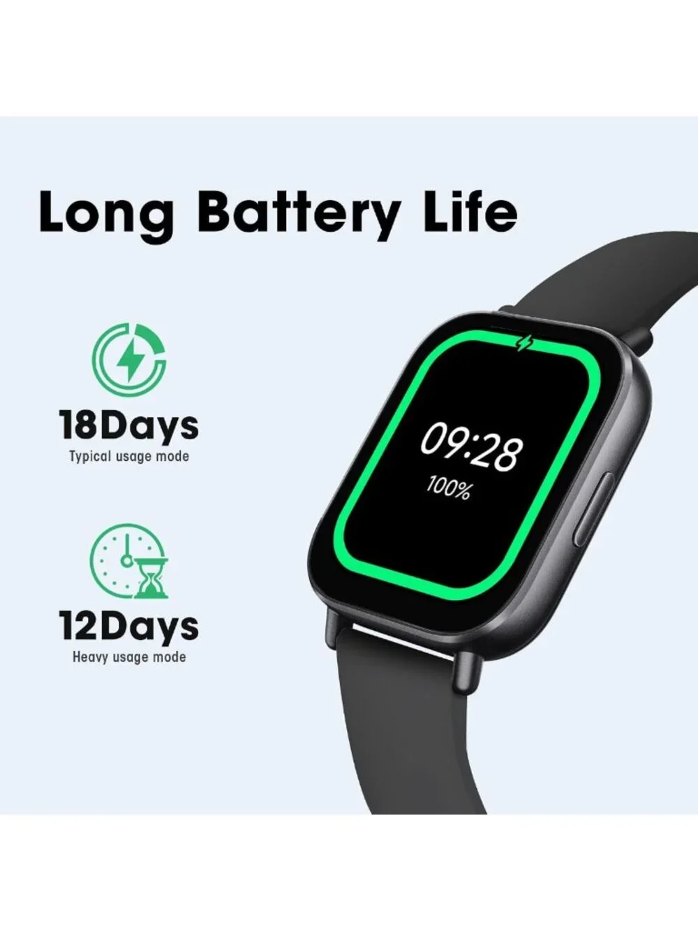 Smart Watch with 2” LCD Display, Step Counter, 140 Sports Modes, Waterproof